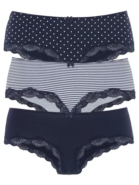 LASCANA Spodnje hlače nočno modra bela