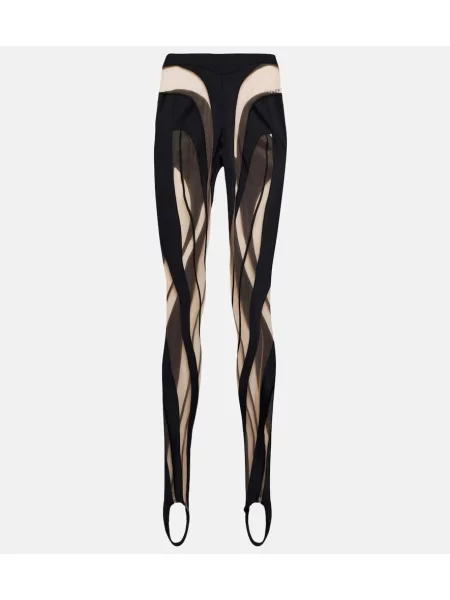 Legginsy Mugler z dżerseju czarne