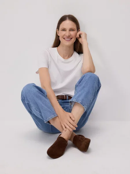 Reserved Джинси barrel leg синій