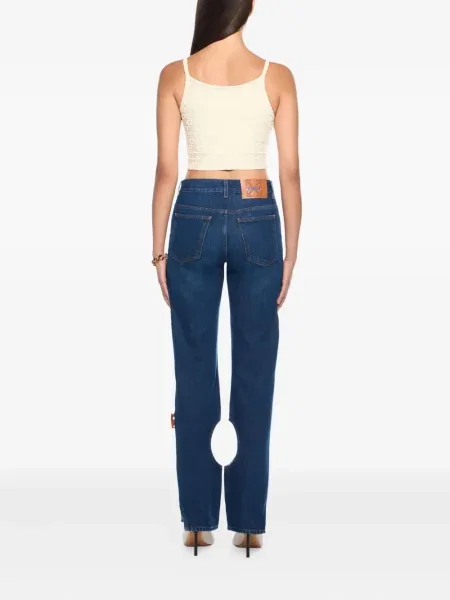 Top Off-white din material terry alb