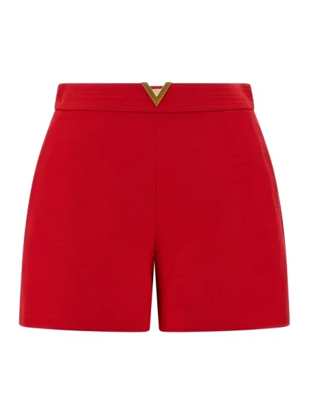 Lniane szorty Valentino Garavani czerwone