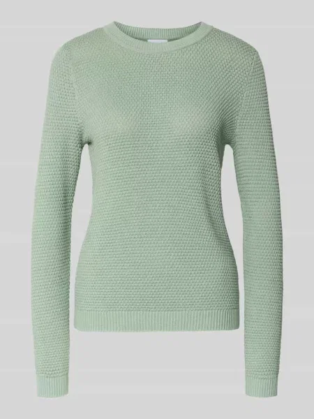 Sweter z dzianiny z prążkowanymi wykończeniami model ‘dalo’ Vila