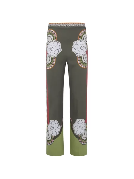 Pantaloni La Doublej cu imagine verde