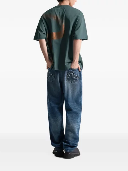 Tricou Evisu cu imagine verde