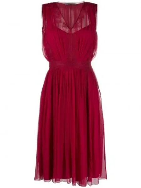Rochie midi Alberta Ferretti de mătase fără mâneci