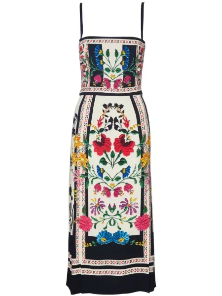 Rochie La Doublej cu model floral cu imagine de costum alb