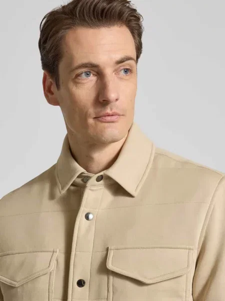 Bluza rozpinana o kroju regular fit z mieszanki bawełny Tommy Hilfiger beżowa