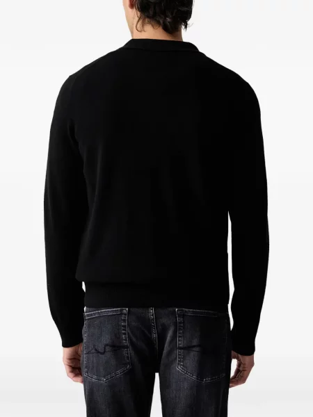 Gulerat lung tricou polo Marc O'polo negru