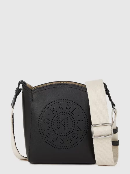 Кожена чанта Karl Lagerfeld K/CIRCLE черно