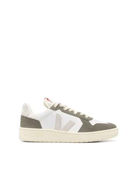 Sneakersy Veja sznurowane skórzane z logo białe