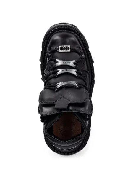 Sneakerși New Rock cu platformă cu autograf negru