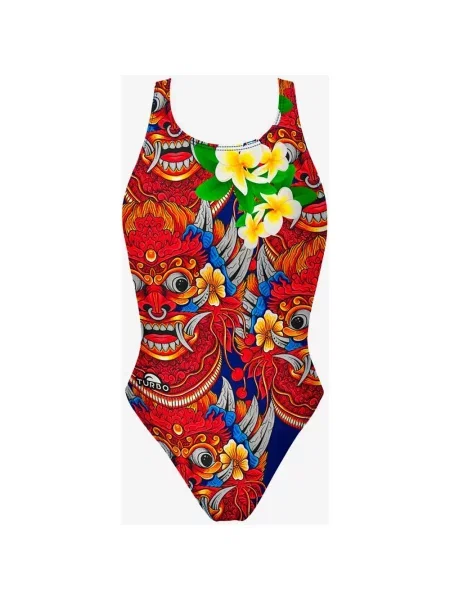Strój kąpielowy Turbo Wide Strap Bali Flower żółty S czerwony