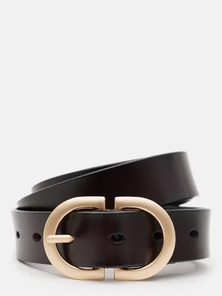 Кожаный ремень Borsa Leather с ремешками коричневый