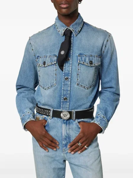 Curea Versace cu tepi negru