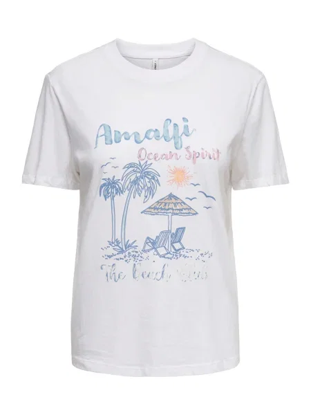 ONLY Tricou ONLLUCY MONJA albastru deschis / galben / roz alb