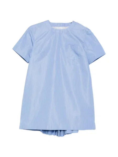 Rochie cu dungi Sacai cu dungi de costum albastru