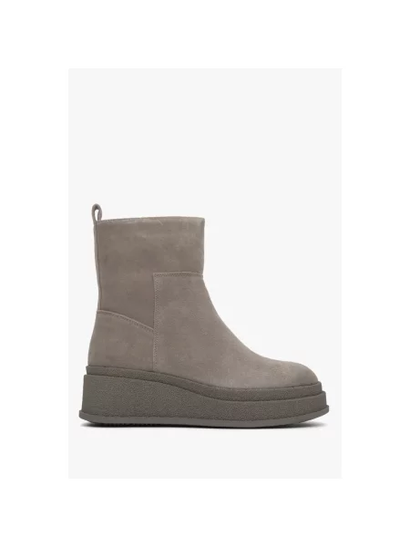 Черевики зимові велюрові Estro сірі