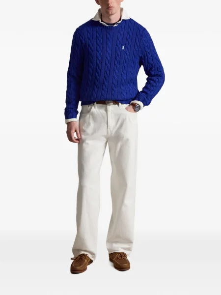 Pulover Polo Ralph Lauren cu broderie albastru
