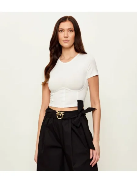 Pinko Bluză VEDUTA | Cropped Fit alb