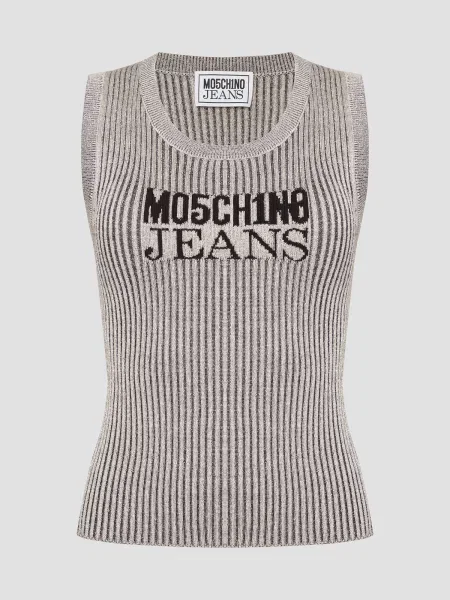 Топ Moschino серебряный