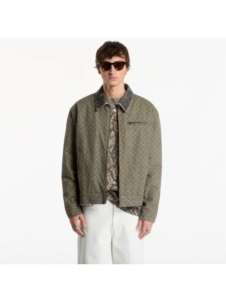 Jachetă Daily Paper Fur Collar Monogram Workwear Jacket Army Green XS verde