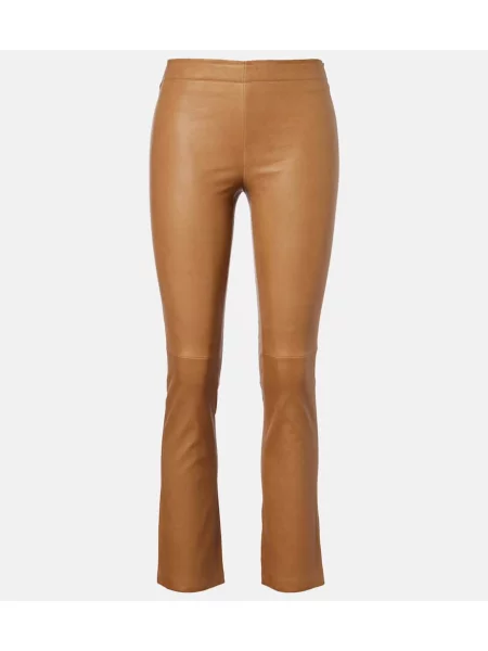 Pantaloni Stouls din piele bej