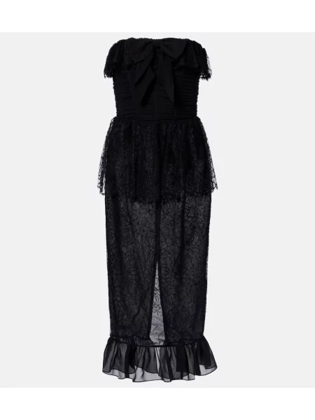 Rochie Alessandra Rich de mătase de costum negru