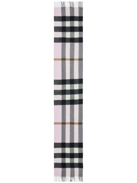 Šal Burberry od kašmira karirani ružičasta