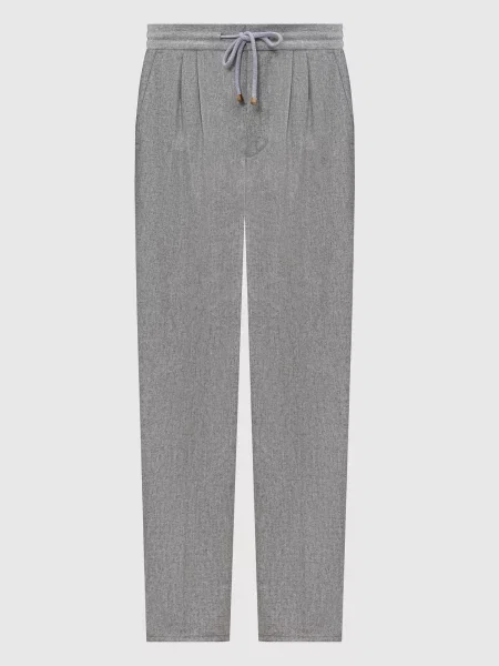 Шерстяные брюки Brunello Cucinelli серые
