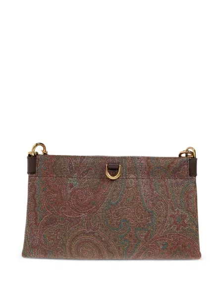 Geantă plic Etro cu model paisley maro