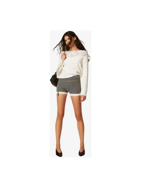 Sweter Twinset wełniany biały