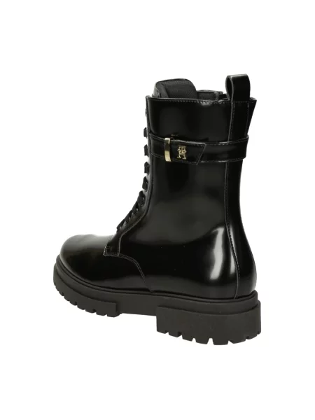 Botki Tommy Hilfiger skórzane czarne