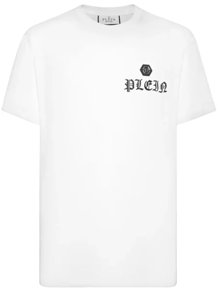 Tricou Philipp Plein de cristal alb