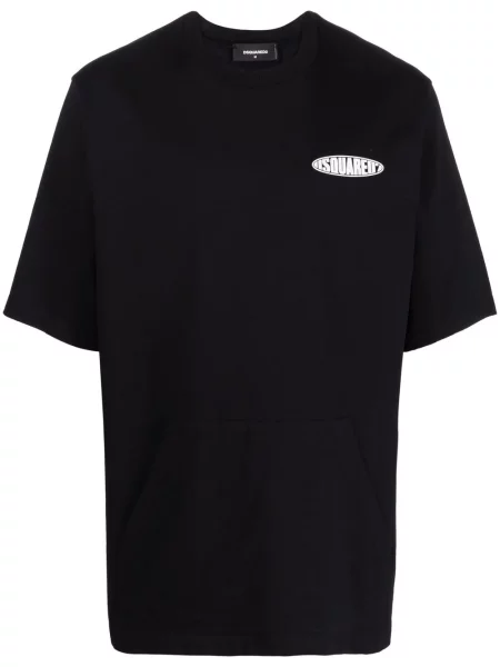 Tricou Dsquared2 cu imagine scurt negru