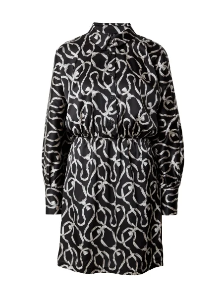VERO MODA Košeľové šaty MALLE béžová / krémová čierna