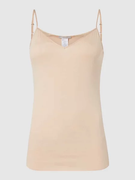 Podkoszulka na cienkich ramiączkach — bezszwowy model ‘Cotton Seamless’ Hanro beżowa