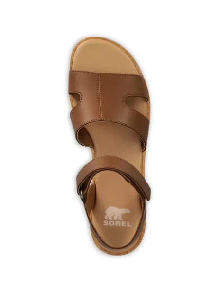 Sandale Sorel din piele fără toc maro