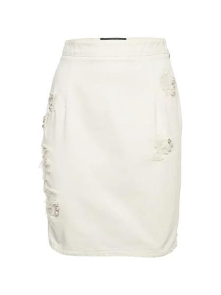 Fusta mini Ermanno Scervino cu perle alb