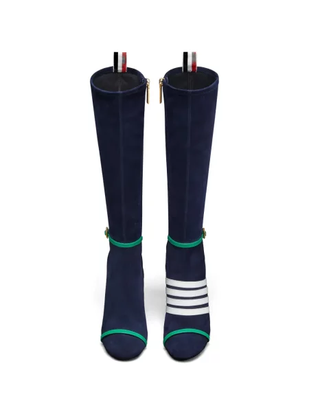 Botine Thom Browne cu dungi cu cataramă albastru