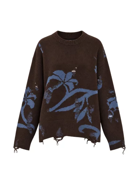 Sweter Akep wełniany brązowy