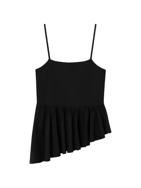 Top Gimaguas cu volane asimetric negru