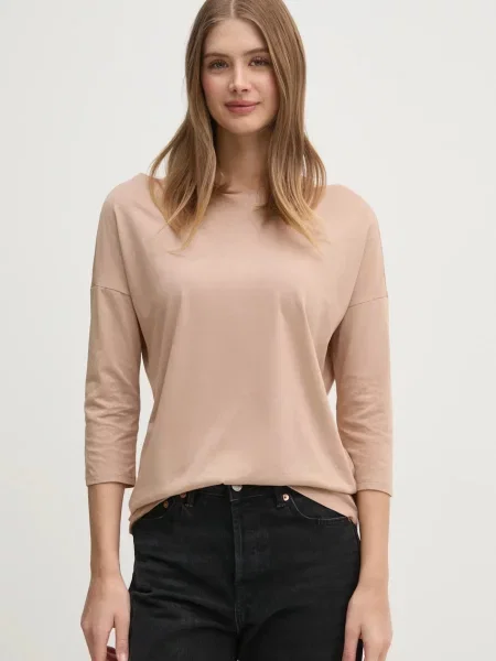 Блуза с дълги ръкави Sisley синьо бежово