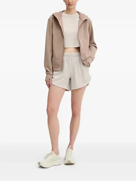 Ριγέ τρέξιμο μπλούζα Adidas από διχτυωτό κόκκινο
