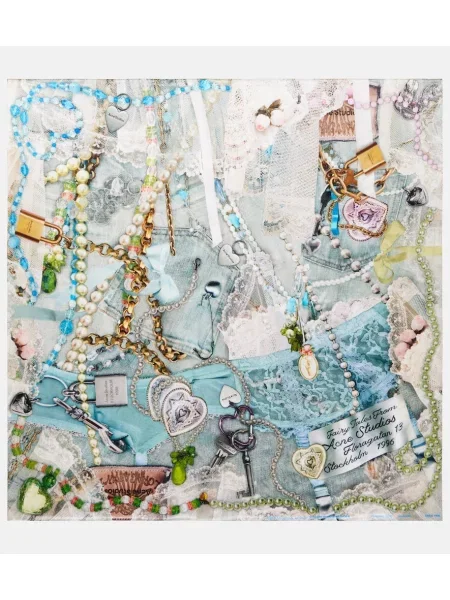 Fular Acne Studios de mătase cu imagine