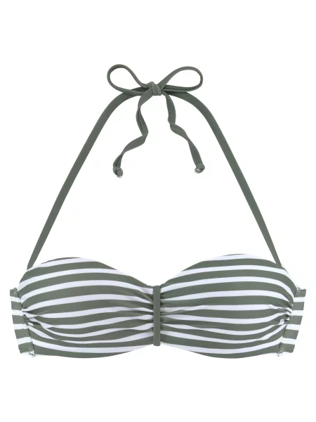 VENICE BEACH Bikini zgornji del kaki bela