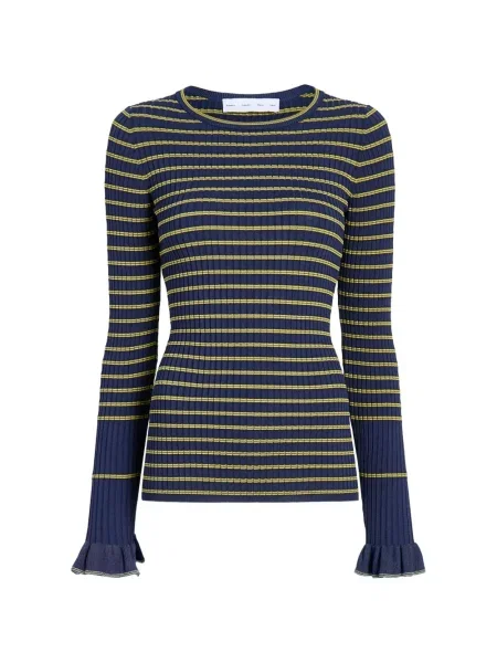 Pulover Proenza Schouler White Label cu volane alb