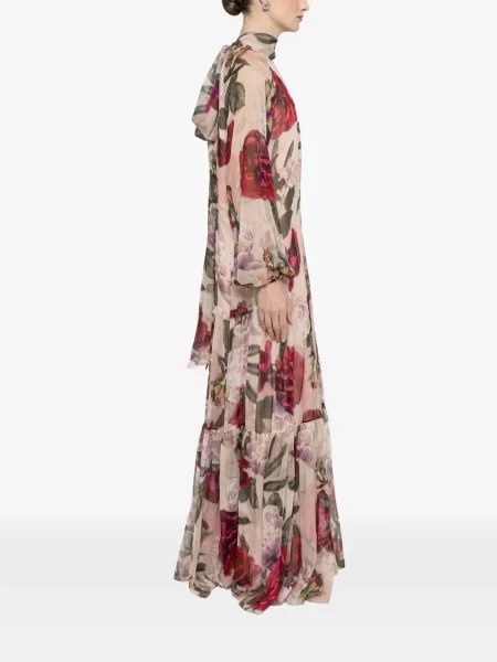 Rochie maxi Nissa cu model floral cu imagine de costum