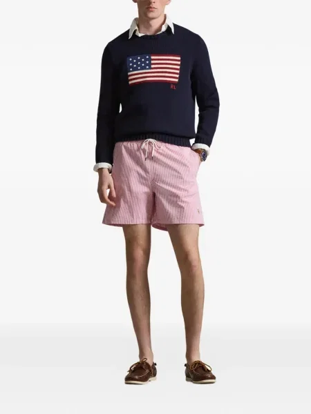 Ριγέ δερμάτινος κάλτσες Polo Ralph Lauren με κορδόνι μαύρο