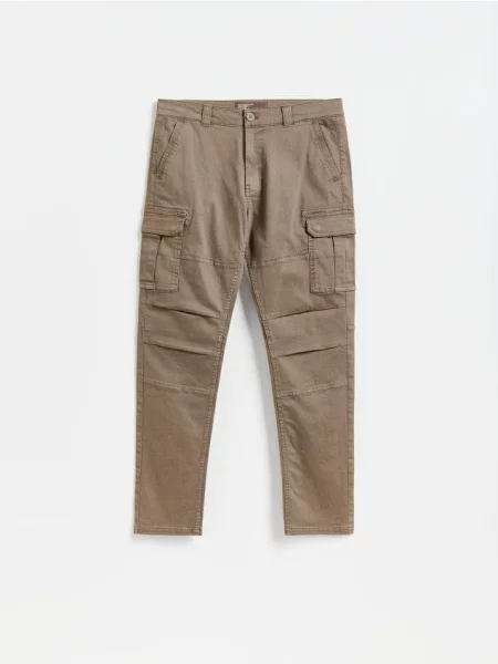 Reserved Pantaloni cargo slim fit cacao-cu-lapte