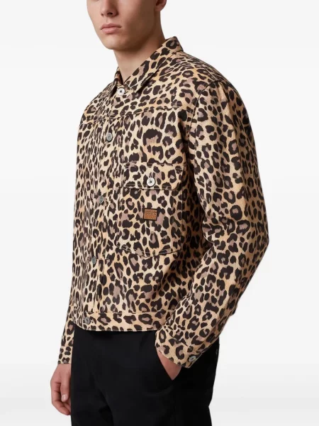 Geacă cămașă Kapital cu imagine cu model leopard